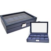 CAJA RELOJES 10 AZUL MARINO