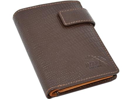 CARTERA BROCHE PIEL MARRON