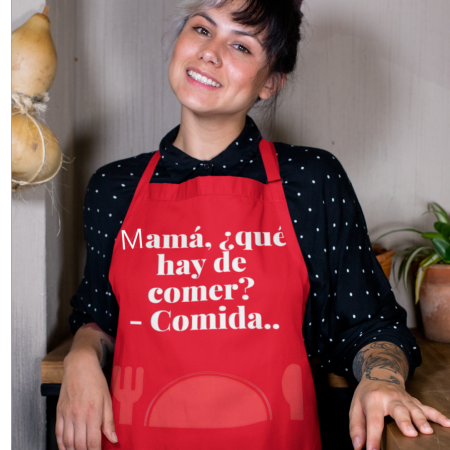 DELANTAL "MAMÁ, QUE HAY DE COMER?