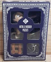 SET 6 PUZZLES METAL Y MADERA