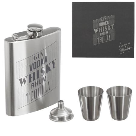 JUEGO DE PETACA CON VASOS