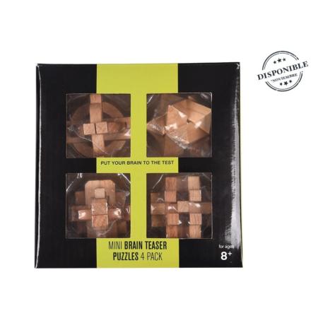 SET 4 PUZLES MINI MADERA