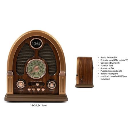 RADIO RETRO CATEDRAL NOGAL