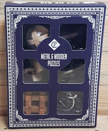 SET 6 PUZZLES METAL Y MADERA