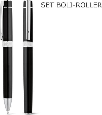 SET ROLLER+BOLIGRAFO BLACK TWIST