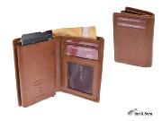 CARTERA TARJETERO PIEL COGNAC