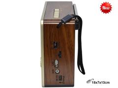 RADIO RETRO CON RELOJ Y LINTERNA