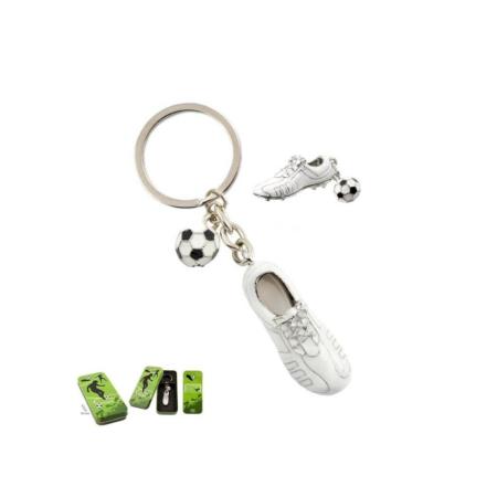 LLAVEROI BOTA DE FUTBOL BLANCO