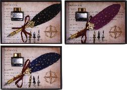 PLUMA PEQUEÑA CON ESTRELLAS Y 4 PLUMINES