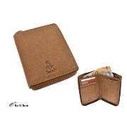 CARTERA CLASICA CREMALLERA COGNAC