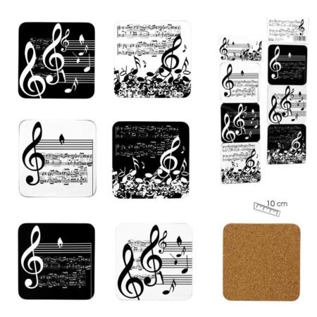 POSAVASOS MUSICA JUEGO DE 6