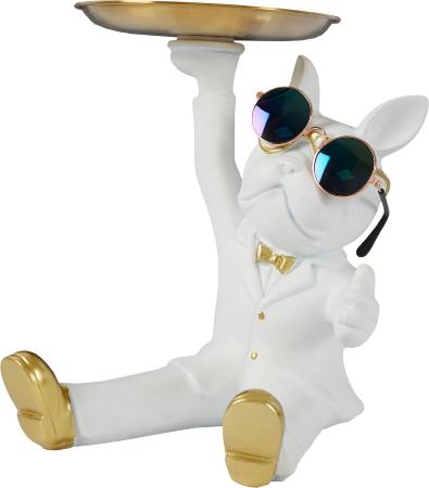 FIGURA BULLDOG CON BANDEJA